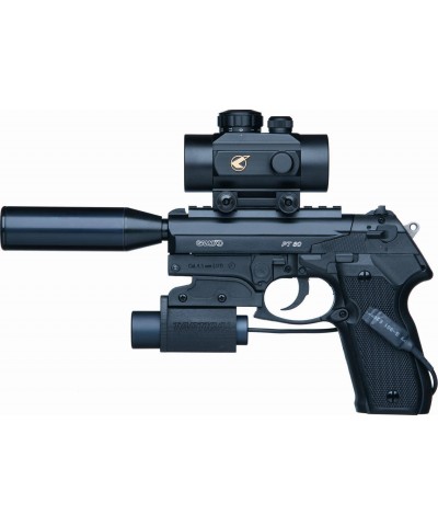 111354 Gamo. Pack Pistola perdigón PT-80 Tactical Cal.4,5mm