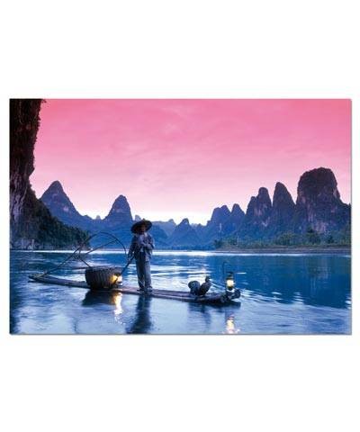 14114. Puzzle Educa 500 piezas Pescando en el Rio Li, China