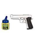 35163 Martínez. Pack Pistola airsoft M92F plata