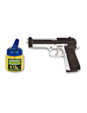 35143 Martínez. Pack Pistola airsoft M92F plata/negra