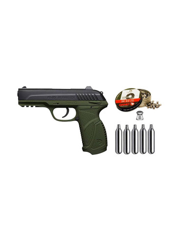 111381 Gamo. Pack pistola perdigón PT-85 Verde Blowback 4,5mm