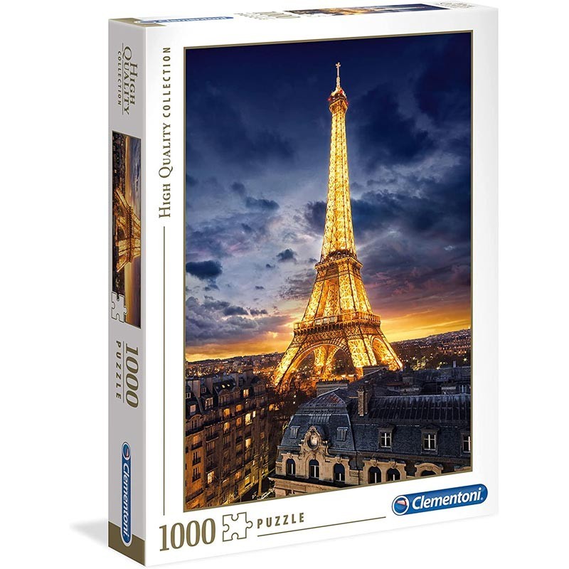 Clementoni 39514. Puzzle 1000 piezas Torre Eiffel Iluminada de Noche