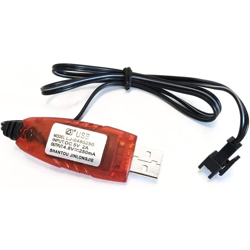 Cargador USB Salida 4,8v 250mAh. Carga Baterias Nimh