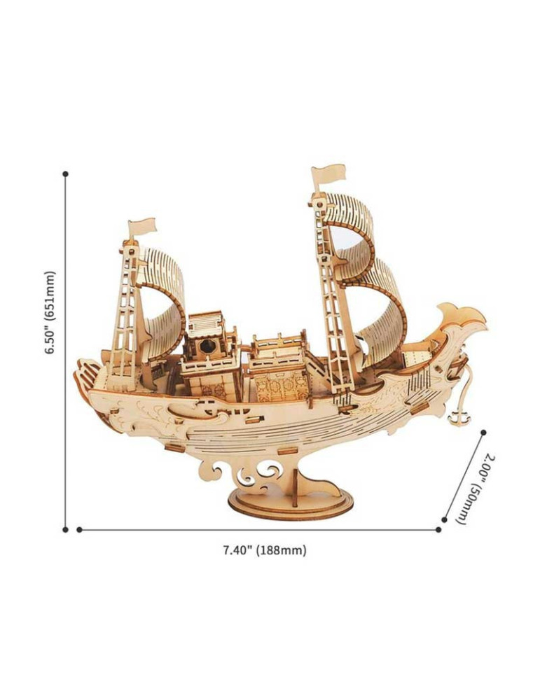 Robotime TG307. Puzzle 3D Barco Japonés 91 Piezas
