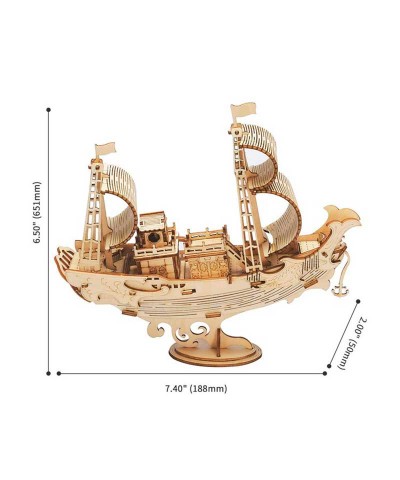 Robotime TG307. Puzzle 3D Barco Japonés 91 Piezas