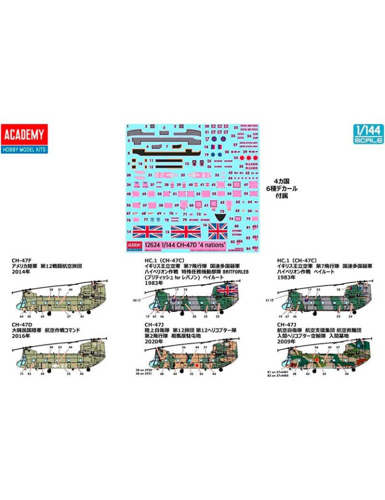 1/144 CH-47 D/F/J/HC.Mk.1 4 Nations