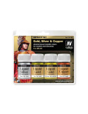 Set Colores Oro, Oro Viejo, Plata y Cobre 35ml