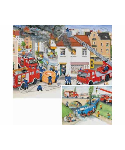 89093. Puzzle Ravensburger 2x20 piezas, Con los bomberos