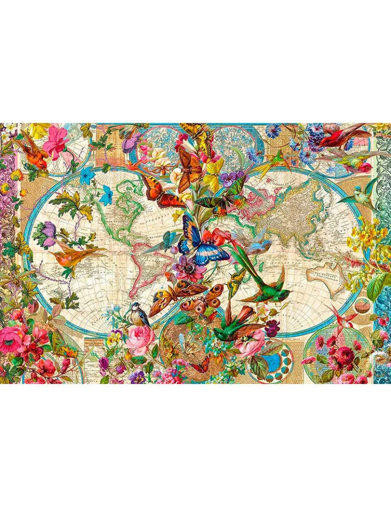 Puzzle 3000 Piezas Mapa Mundial de Flora y Fauna