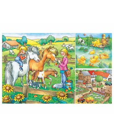 92932. Puzzle Ravensburger 3x49 piezas, Animales de granja