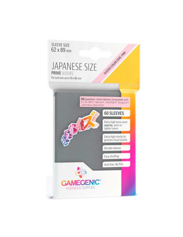 60 Fundas Japonesas Gris Oscuro 89x62mm
