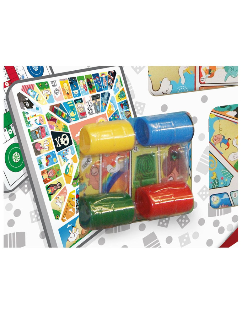 Juego de mesa Tablero Parchis-Oca madera con accesorios