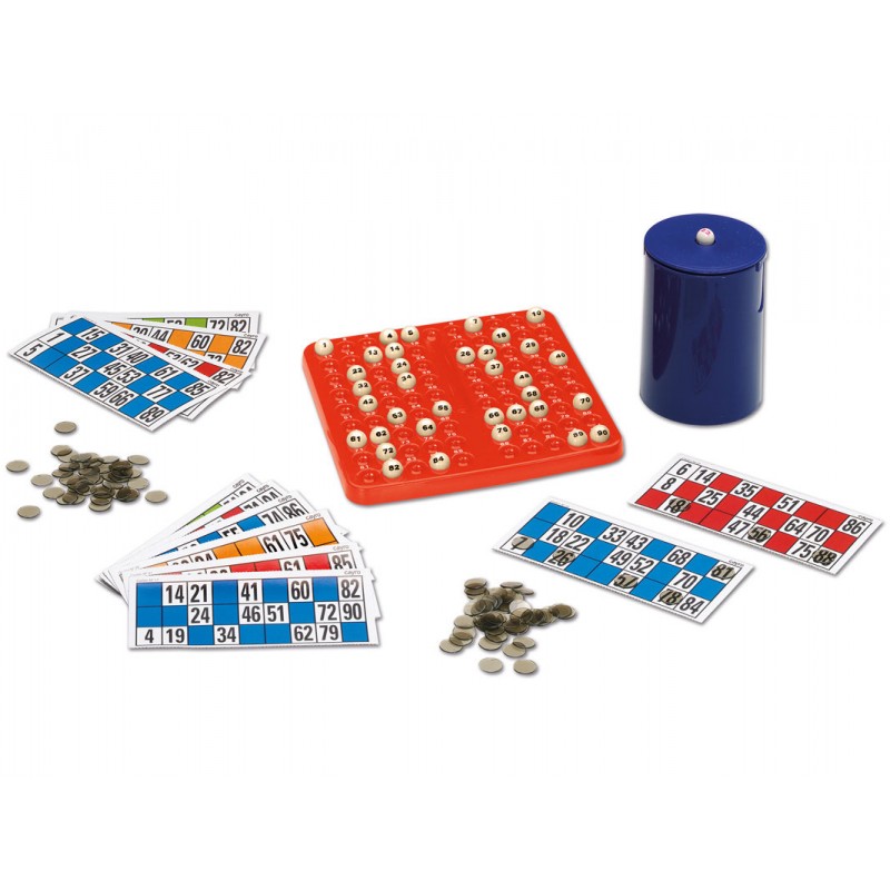 Loteria-Bingo Automatico. 90 bolas. Incluye 48 cartones y 90 fichas traslúcidas