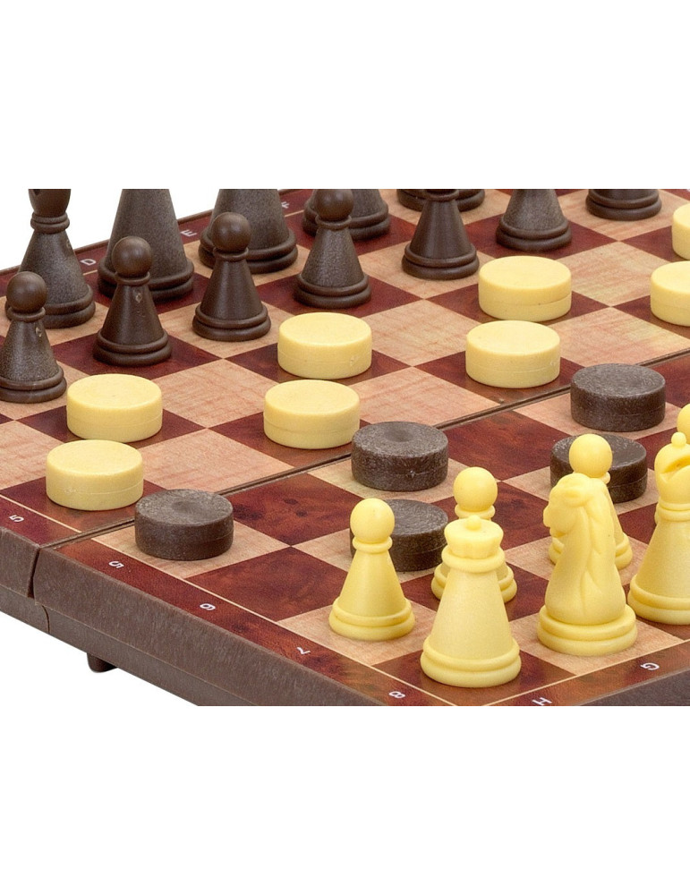 Juego de mesa Tablero Ajedrez-Damas Magnético Pequeño