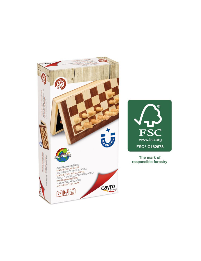 Juego de mesa Tablero Ajedrez Magnético Marqueteria Grande