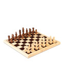 Tablero Ajedrez con Fichas. 29x29cm. Madera natural