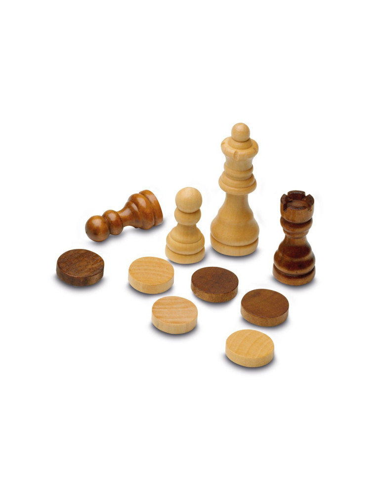 Juego de mesa Tablero Ajedrez-Damas-Backgammon Plegable