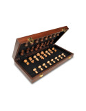 Juego Ajedrez Marqueteria. Grande. Plegable. 41x41cm. Madera natural