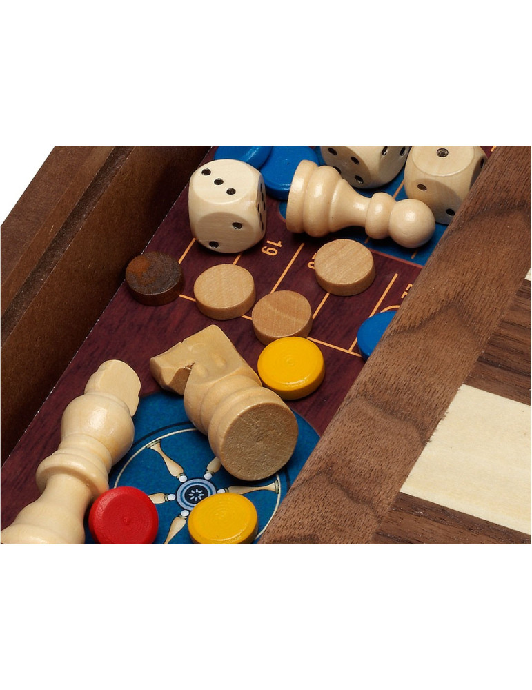 Set 5 Juegos Ajedrez-Damas-Backgammon-Parchis-Oca