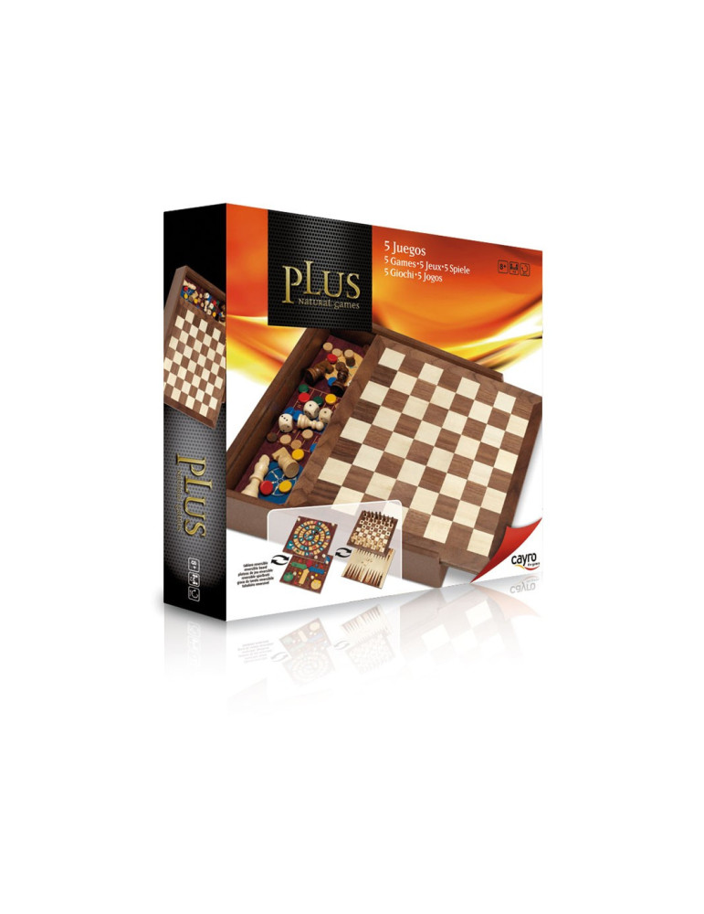 Set 5 Juegos Ajedrez-Damas-Backgammon-Parchis-Oca