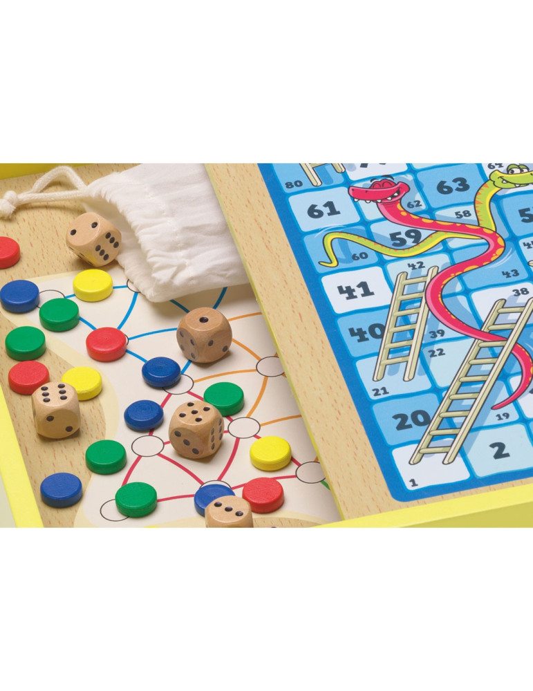 Set 30 Juegos Clasicos en madera Caja Madera | Outletdelocio