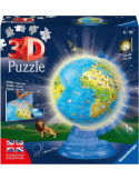 Puzzle 3D Globo Terraqueo con luz. 180 piezas