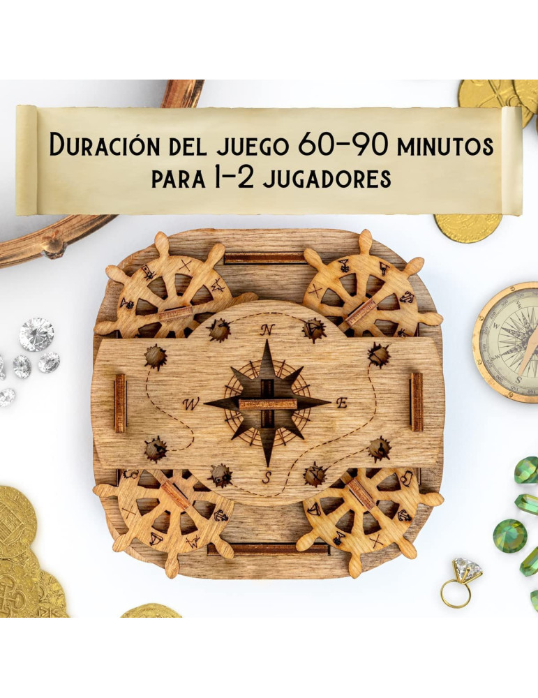 Caja Secreta Escape Room. Puzzle 3D. Cofre Davy Jones