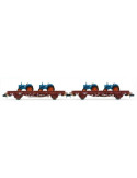 Arnold HN6488. Set 2 vagones plataforma Ks, cargadas con tractores, ép. IV. Escala N