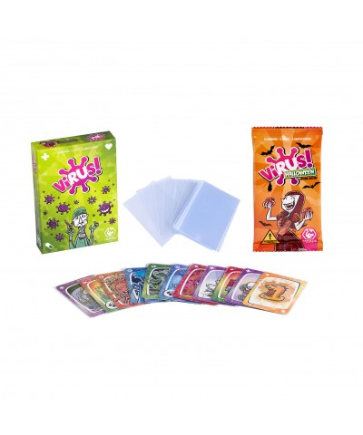 Pack Juego de Cartas Virus + Virus Halloween + 100 Fundas. Edicion Española. +8 años