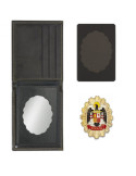 Cartera identificacion con Placa Escudo Aguila de España. 3 Compartimentos y Esquinas reforzadas