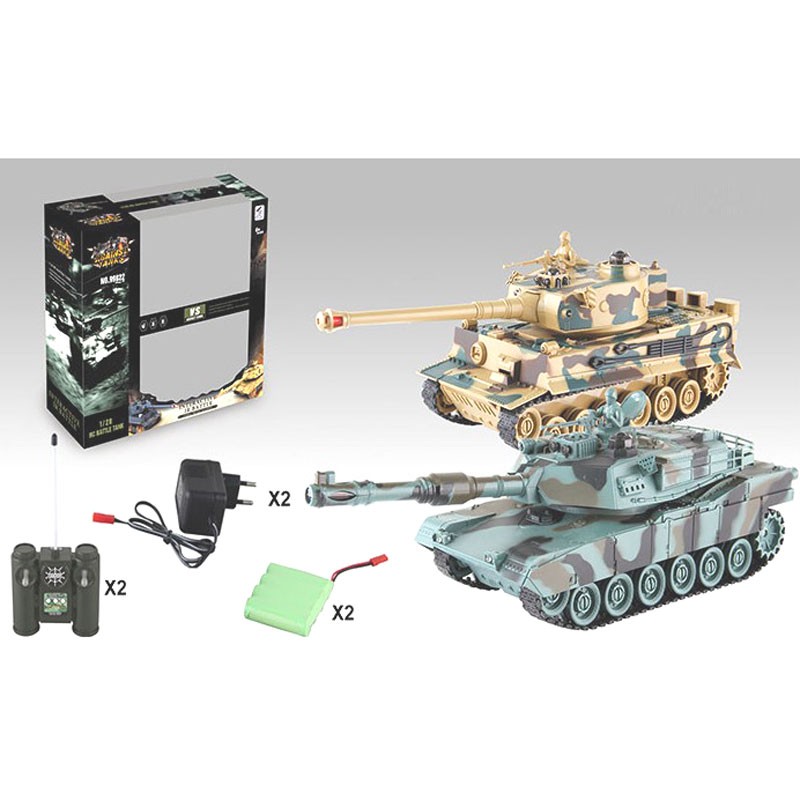 Pack 2 tanques Radiocontrol Abrams y German Tiger con sistema de batalla por infrarrojos. 1/28