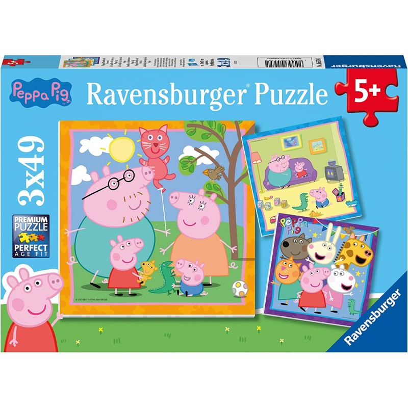 Ravensburger 05579. Puzzle 3x49 Piezas. Peppa Pig Familia