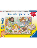 Ravensburger 05663. Puzzle 2x12 Piezas. Hadas y Sirenas