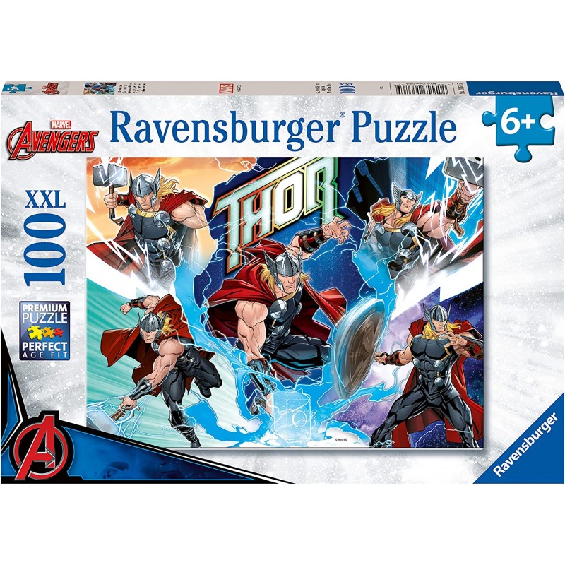 Ravensburger 13376. Puzzle 100 Piezas XXL. Thor Heroes de Marvel