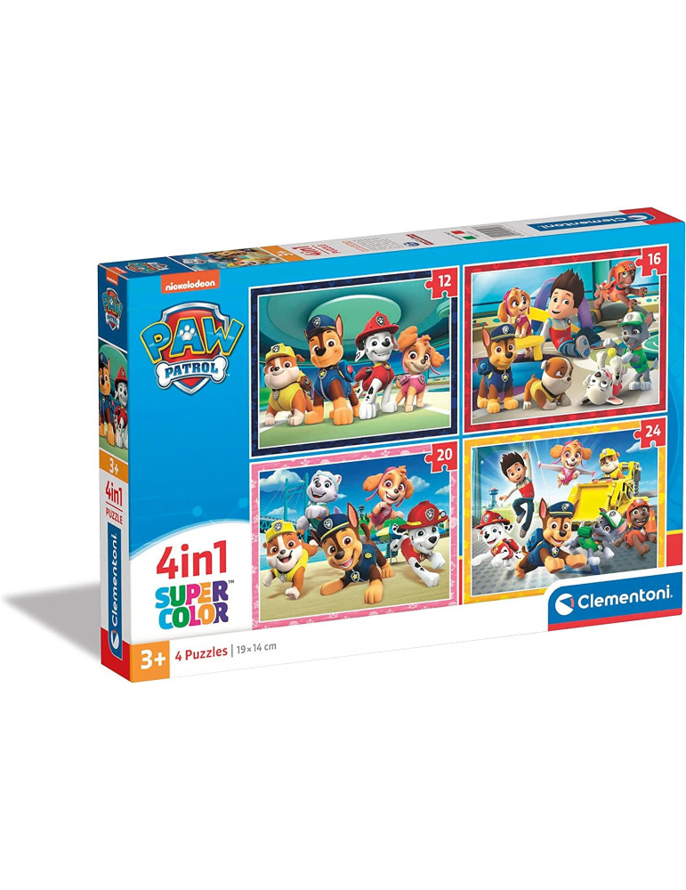 Clementoni 21513. Puzzles Patrulla Canina 4 en 1. 12-16-20-24 piezas