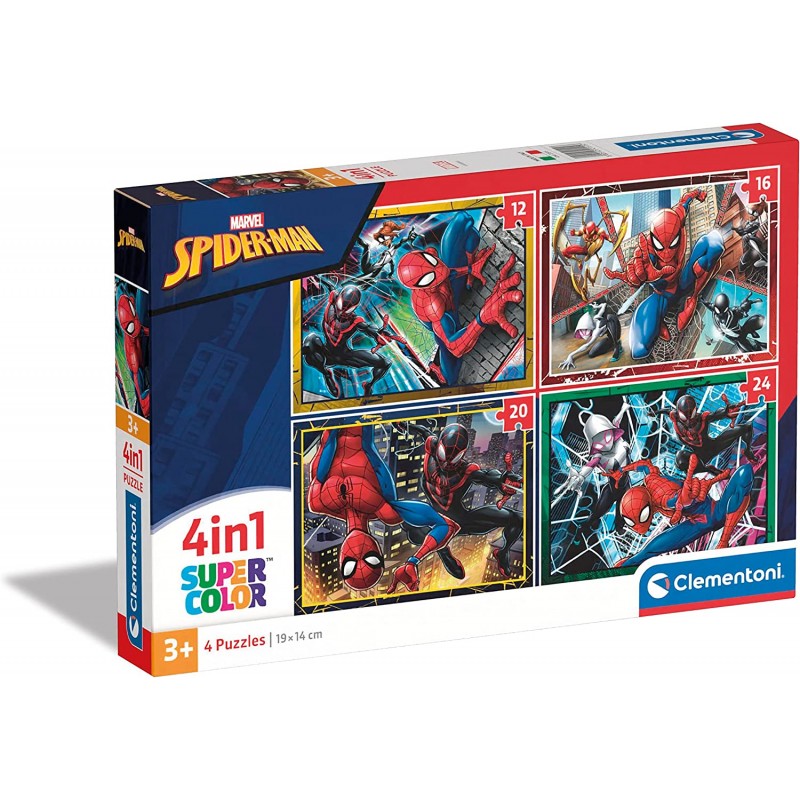 Clementoni 21515. Puzzles Spiderman 4 en 1. 12-16-20-24 piezas