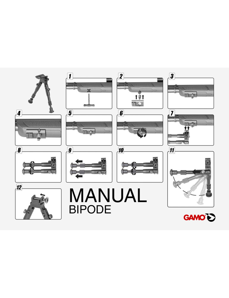 Gamo 6212642. Bipode universal para escopetas y carabinas.