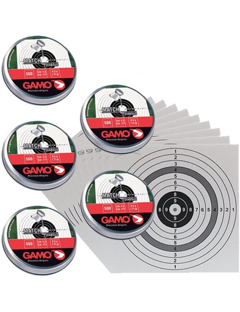 2500 balines Gamo Match Cal, 4,5 mm + 50 Dianas