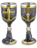 Copa de cerveza decoracion Templarios. Fabricada en resina y acero. Tamaño 20cm