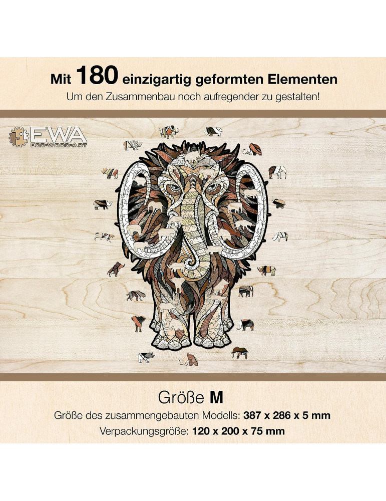 Puzzle Madera Ewa. Mamut. 180 Piezas