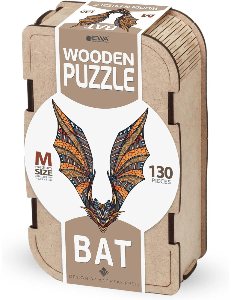 Puzzle Madera Ewa. Murcielago. 130 Piezas