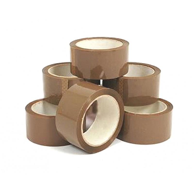 Pack 6 rollos precinto marron XXL. 132m de largo x 48mm de ancho.