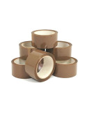 Pack 6 rollos precinto marron XXL. 132m de largo x 48mm de ancho.