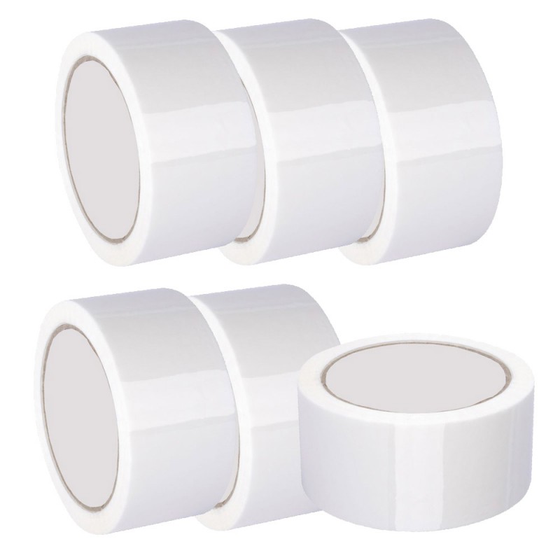 Pack 30 rollos precinto blanco XXL. 132m de largo x 48mm de ancho. Especial embalaje