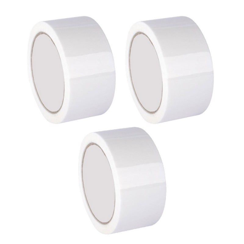 Pack 3 rollos precinto blanco XXL. 132m de largo x 48mm de ancho