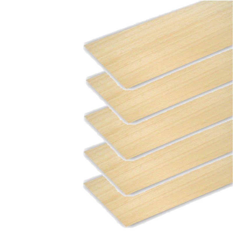 Pack 5 planchas de Madera de balsa de 1mm de grosor x 1 metro largo. 31796x5