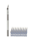 Cutter bisturi Profesional metalico nº 1 + 10 Cuchillas de Hoja Recta.