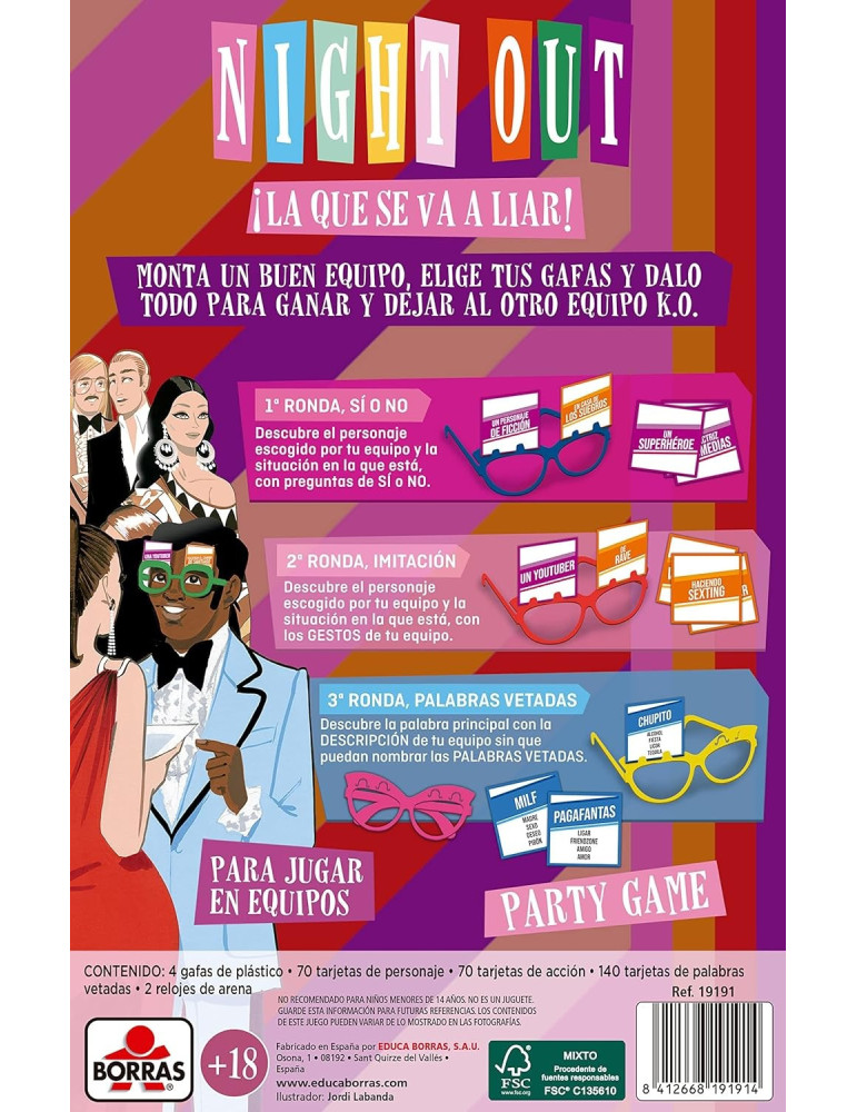 Educa 19191. Juego de Mesa Night Out. +18 años