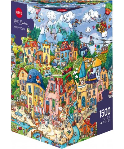 Heye 29744. Puzzle 1500 piezas. Ciudad Feliz. Triangular