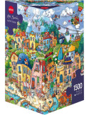 Heye 29744. Puzzle 1500 piezas. Ciudad Feliz. Triangular